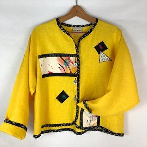 Lynn Murray Vintage Art to Wear Jacket SZ M Linen